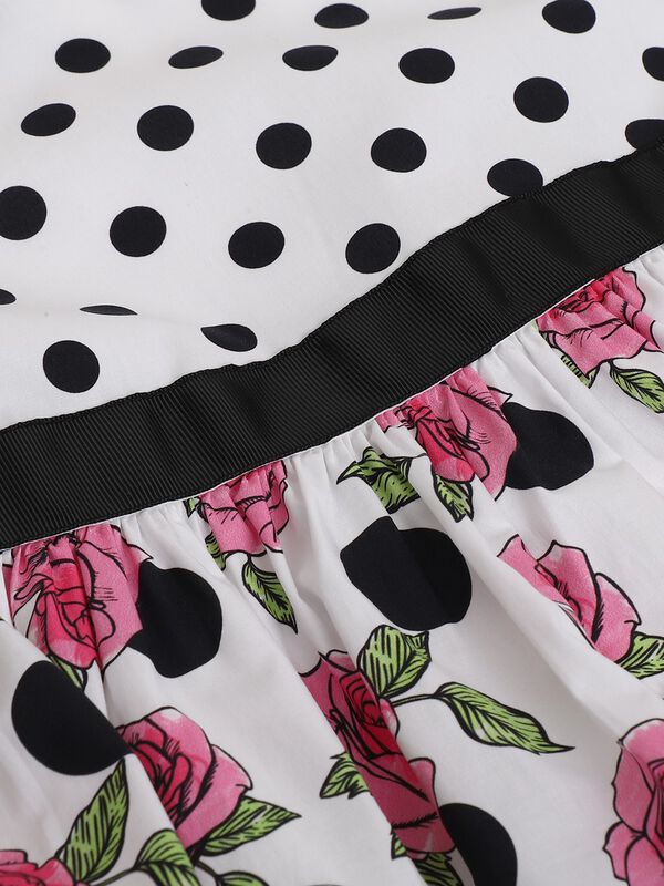 Girls White & Pink Sleeveless Woven Dress image number 3